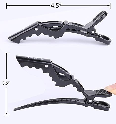HH&LL Hair Clips for Women – Wide Teeth & Double-Hinged Design – Alligator Styling Sectioning Clips of Professional Hair Salon Quality - 10Pack (Black+White) - Image 5