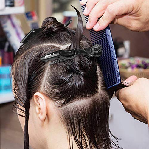 HH&LL Hair Clips for Women – Wide Teeth & Double-Hinged Design – Alligator Styling Sectioning Clips of Professional Hair Salon Quality - 10Pack (Black+White) - Image 4