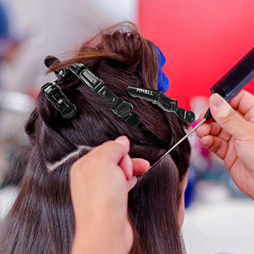 HH&LL Hair Clips for Women – Wide Teeth & Double-Hinged Design – Alligator Styling Sectioning Clips of Professional Hair Salon Quality - 10Pack (Black+White) - Image 2