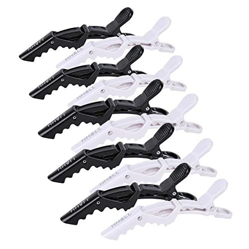 HH&LL Hair Clips for Women – Wide Teeth & Double-Hinged Design – Alligator Styling Sectioning Clips of Professional Hair Salon Quality - 10Pack (Black+White) - Image 1