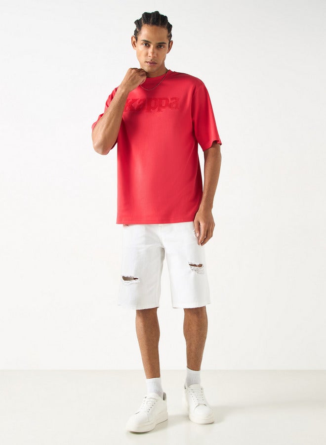 كابا تيشيرت بتطريز شعار وياقة ضيّقة وأكمام قصيرة من كابا - Image 2