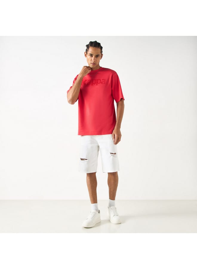 Kappa Kappa Logo Embroidered T-shirt with Short Sleeves and Crew Neck  - Image 2