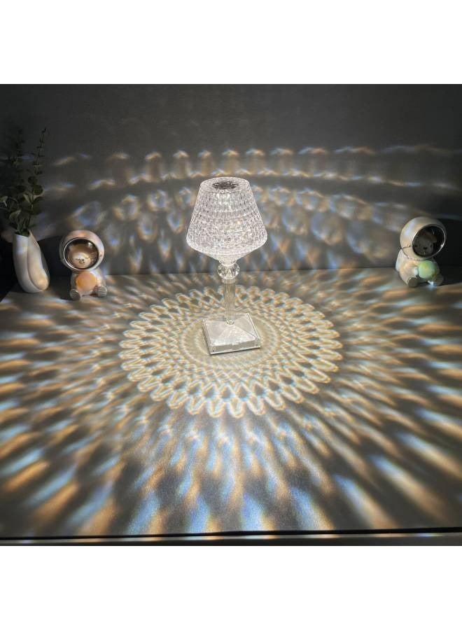 رافين مصباح طاولة ذكي متعدد الوظائف USB LED قابل لإعادة الشحن يعمل باللمس زر أكريليك كريستال فن مصباح طاولة أبيض / دافئ أبيض / أصفر ضوء منضدة مصباح - Image 1