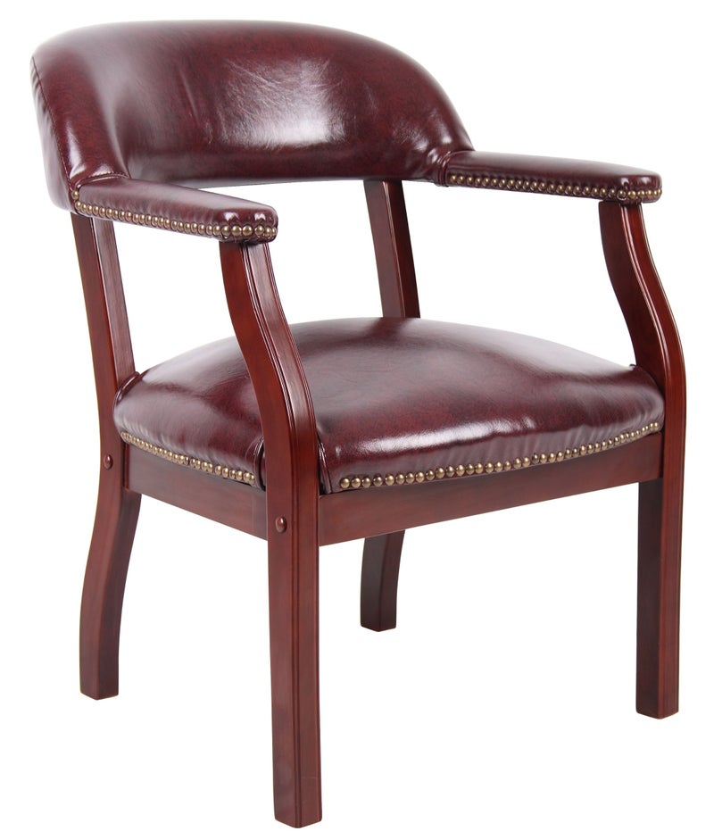 Boss Office Products Boss Captains Chair In Burgundy Vinyl