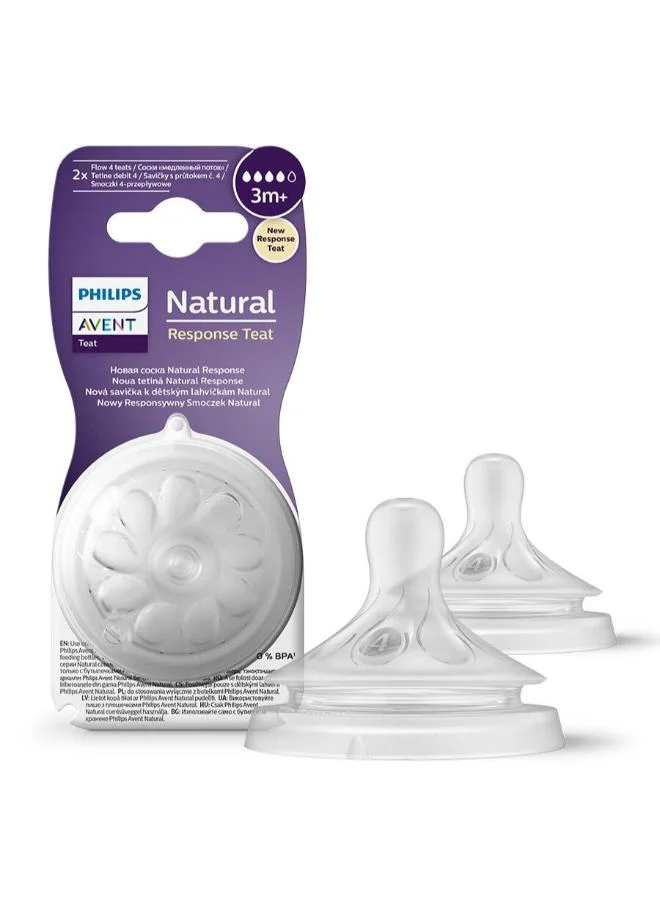 Philips Avent Avent Natural Response Nipple Flow 4 (3M+) - 2 Pack