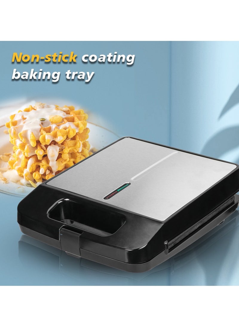 آر إيه أف صانعة الوافل الكهربائية 4 شرائح، محمصة ساندويتش مع ألواح غير لاصقة، مقبض بارد الملمس، تصميم صغير الحجم لوجبات الإفطار والوجبات الخفيفة السريعة - Image 4