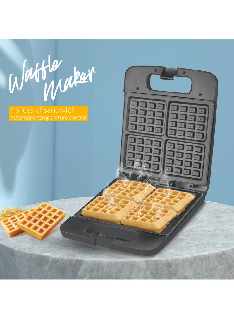 آر إيه أف صانعة الوافل الكهربائية 4 شرائح، محمصة ساندويتش مع ألواح غير لاصقة، مقبض بارد الملمس، تصميم صغير الحجم لوجبات الإفطار والوجبات الخفيفة السريعة - Image 3