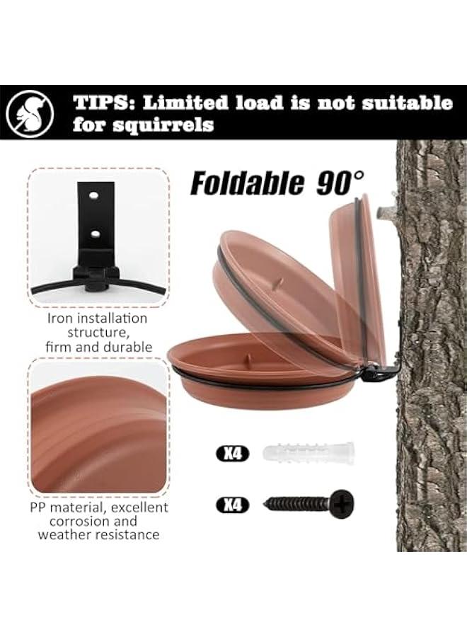HOOKOR Bird Feeder Tree Mounted with Heavy Duty Sturdy Steel,Brick Red Bird Bath Tray,Installed on Wooden Fences, Trees, Deck,Indoor and Outdoor Walls, 8.3” in Diameter - Image 4