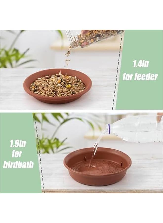HOOKOR Bird Feeder Tree Mounted with Heavy Duty Sturdy Steel,Brick Red Bird Bath Tray,Installed on Wooden Fences, Trees, Deck,Indoor and Outdoor Walls, 8.3” in Diameter - Image 5