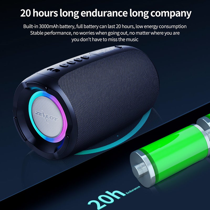 ZEALOT S61 Red High Power Wireless Bluetooth Speakers Portable Column For Computer Subwoofer Boom Box Music Center FM Radio Colorful. - Image 4