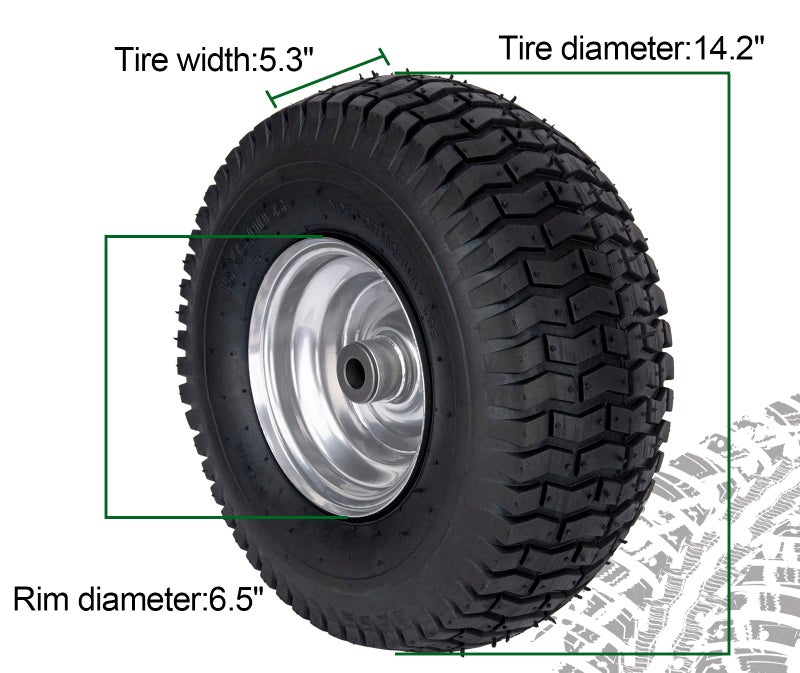 CMOOD 15x6.00-6 Lawn Mower Tire and Wheel Front Tire Compatible with John Deere Craftsman Husqvarna Riding Mowers Lawn Tractors - Image 2