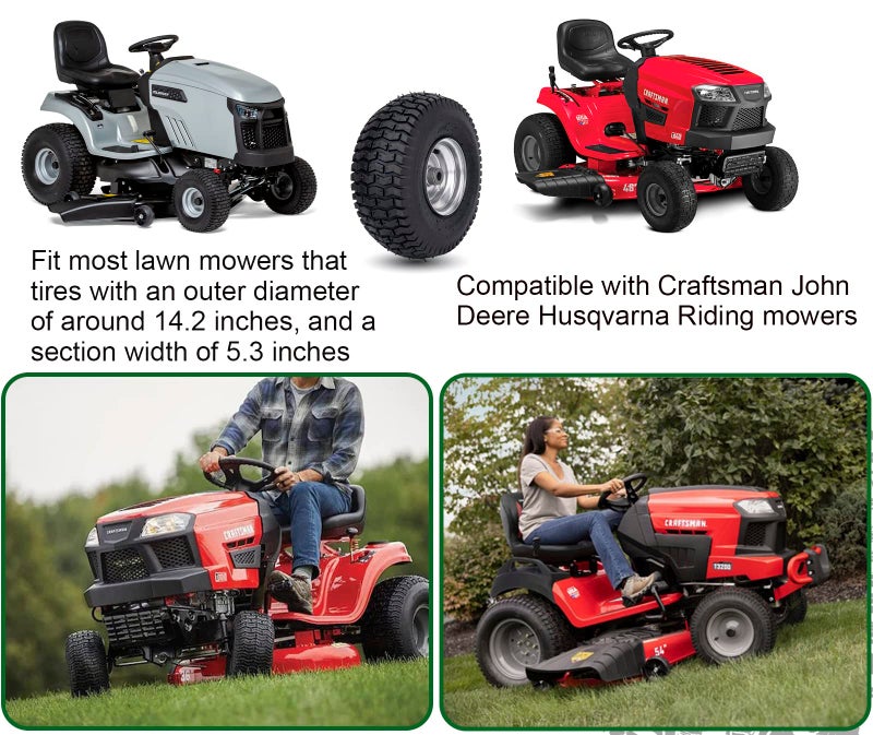 CMOOD 15x6.00-6 Lawn Mower Tire and Wheel Front Tire Compatible with John Deere Craftsman Husqvarna Riding Mowers Lawn Tractors - Image 4
