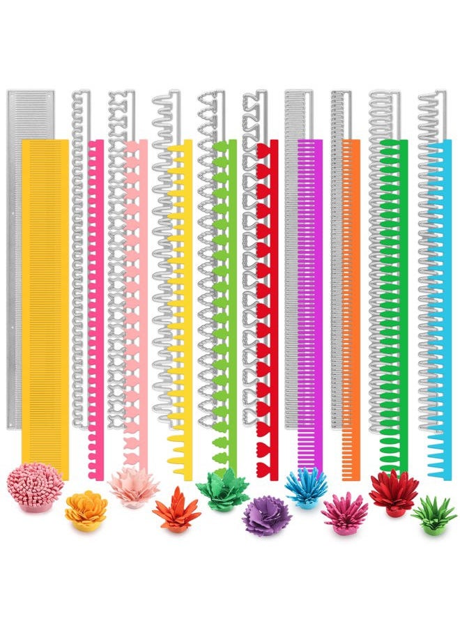 CYFUN DESIGN - 10 Style 3D Rollded Flowers Metal Cutting Dies for Card Making Flower Petal Quilling Strips Metal Die Cuts for DIY Scrapbooking Paper Crafting Arts Crafts Scrapbooking Supplies Embossing Stencil Punch - Image 1