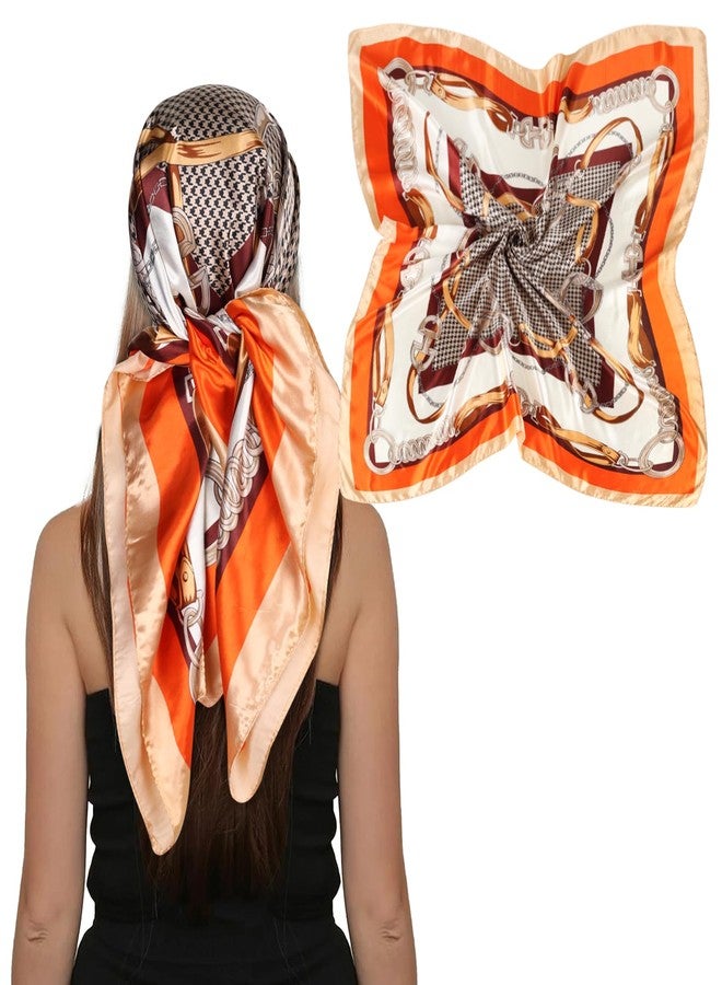 اكستري وشاح رأس فاخر من الساتان من إكستري، مقاس 35x35 سم - غطاء ناعم كالحرير للنساء، متعدد الاستخدامات: شال/غطاء واقٍ من الشمس/لفافة، هدية مميزة لها - Image 1