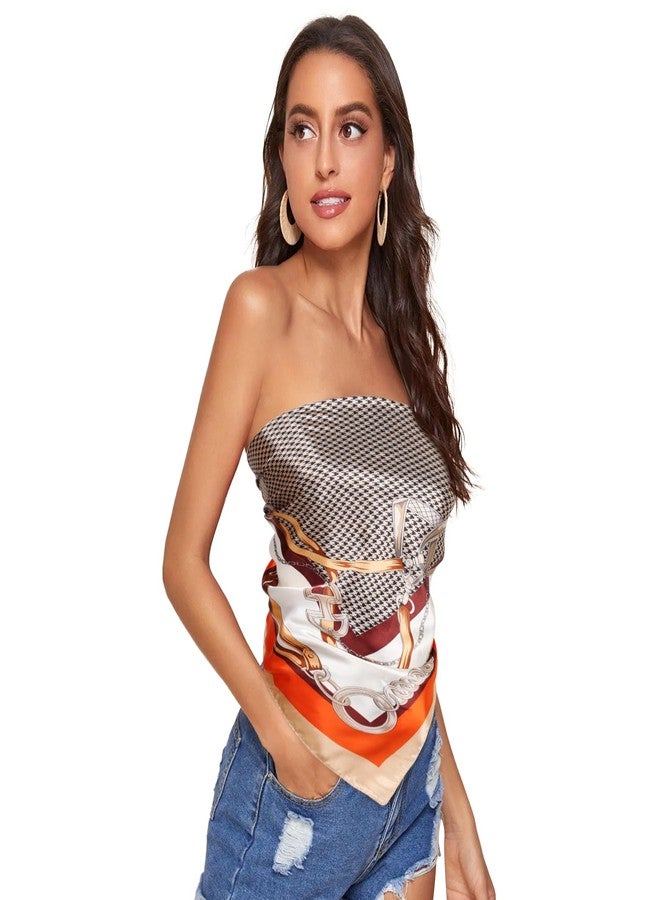 اكستري وشاح رأس فاخر من الساتان من إكستري، مقاس 35x35 سم - غطاء ناعم كالحرير للنساء، متعدد الاستخدامات: شال/غطاء واقٍ من الشمس/لفافة، هدية مميزة لها - Image 3