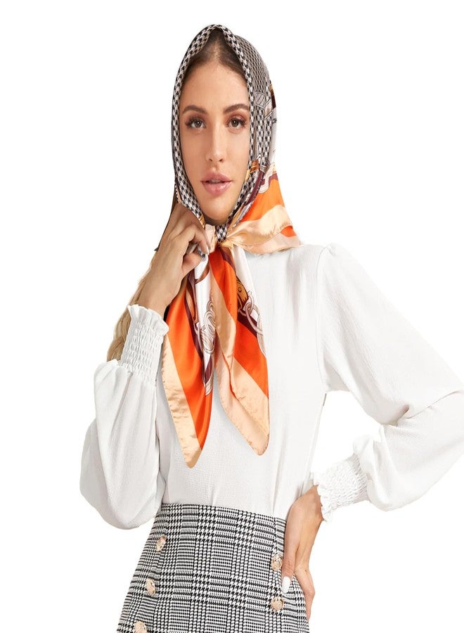 اكستري وشاح رأس فاخر من الساتان من إكستري، مقاس 35x35 سم - غطاء ناعم كالحرير للنساء، متعدد الاستخدامات: شال/غطاء واقٍ من الشمس/لفافة، هدية مميزة لها - Image 2