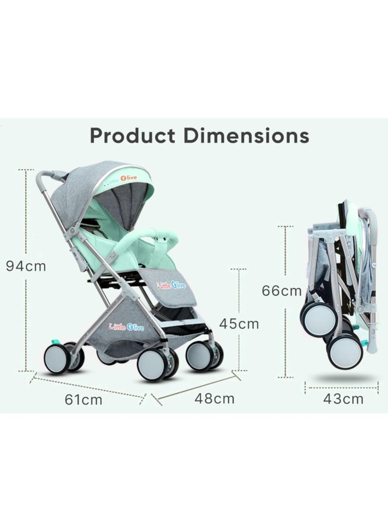Little Olive  Stroller for Kids - Lightweight, Easy to Handle, Suitable for Toddlers and Young Children-Green - Image 3