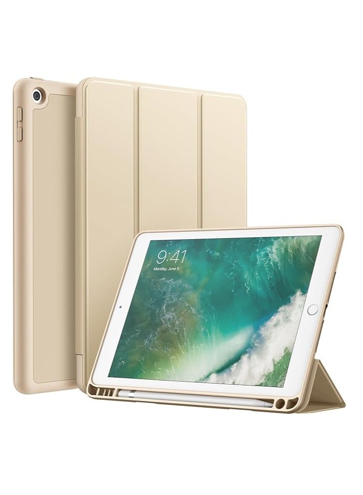 iPad Smart 10.2 Case with Auto Sleep/Wake Super Protection with Pen Holder Stand for iPad Watching Movies Gold  - Image 1
