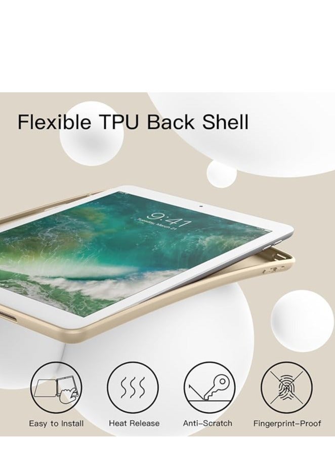 iPad Smart 10.2 Case with Auto Sleep/Wake Super Protection with Pen Holder Stand for iPad Watching Movies Gold  - Image 2