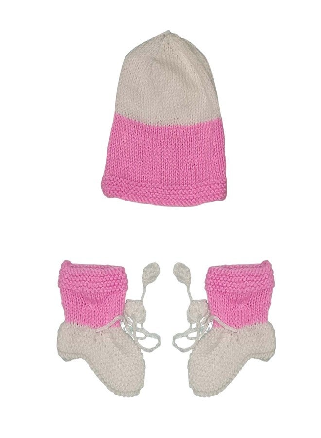 Cute Collection Hand Knitted Woolen Sweater with Cap and Socks Set for Winter 6-9 Months Baby and New Born Baby - Image 5