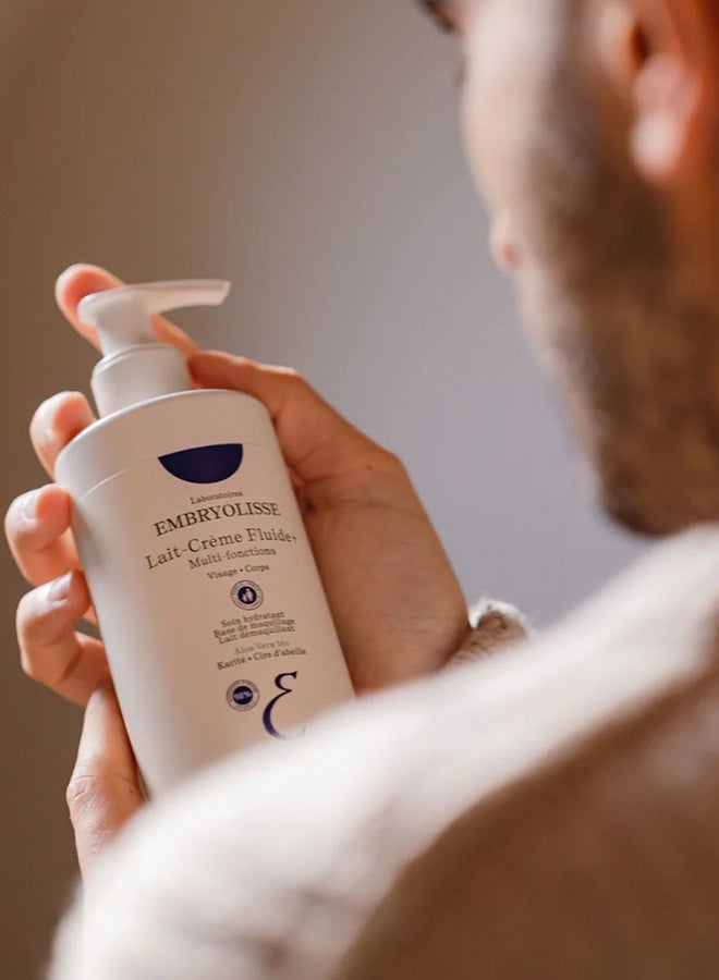 Embryolisse Lait-Crème Fluid+ (75 ml) – 6-in-1 Daily Face & Body Moisturizer for Dry & Dehydrated Skin, with Organic Aloe Vera & Shea Butter, Helps Hydrate, Nourish & Soften Skin, Makeup Primer & Remover - Image 2