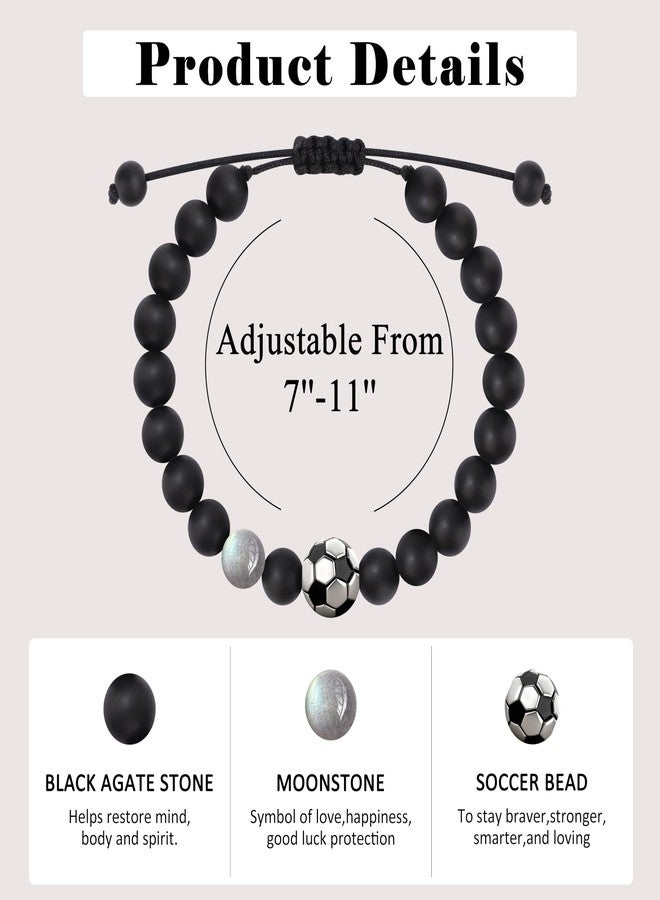 JoycuFF Soccer Gifts Soccer Moonstone Bracelets Accessories Stuff for Teen Brother Grandson Christmas Birthday Gifts Ideal for 7/8/10/11/12 Years Old Team Sports Player - Image 5