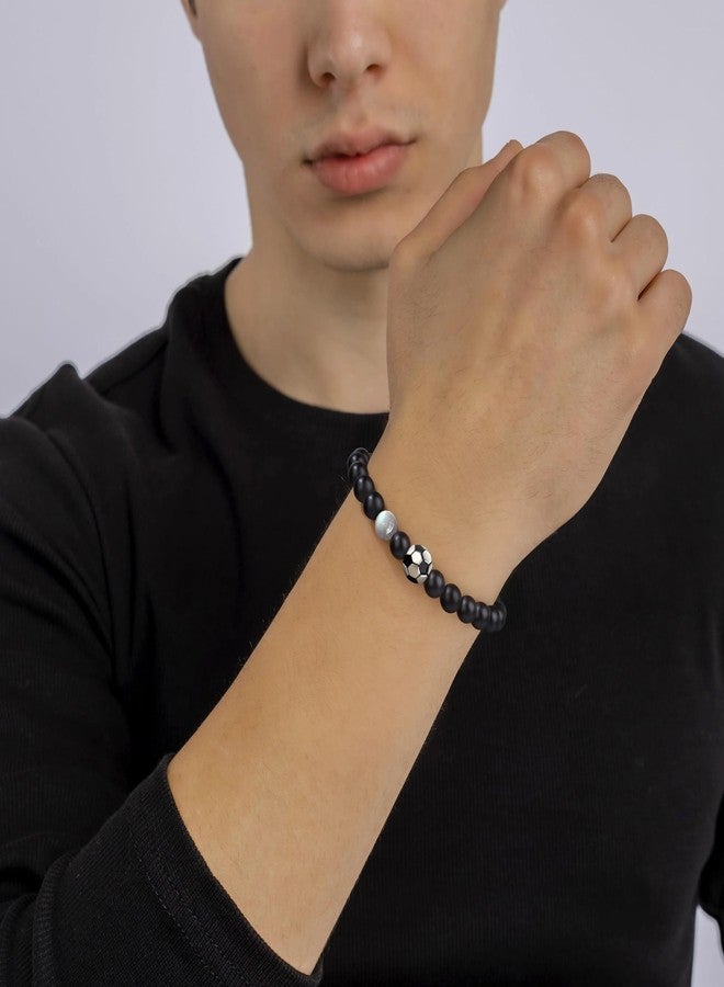 JoycuFF Soccer Gifts Soccer Moonstone Bracelets Accessories Stuff for Teen Brother Grandson Christmas Birthday Gifts Ideal for 7/8/10/11/12 Years Old Team Sports Player - Image 2