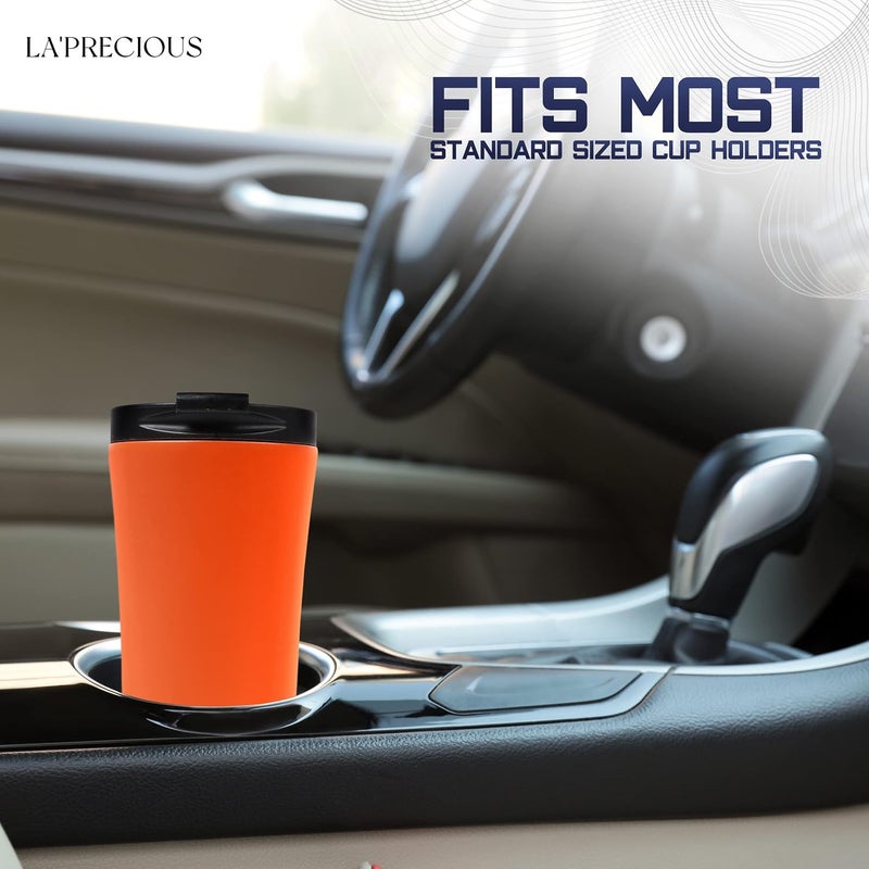 LA' PRECIOUS LA’ PRECIOUS Travel Coffee Mug 500 ml, Vacuum Insulated Stainless Steel Tumbler, Double Walled, Thermo Coffee Cup (FLAME ORANGE) - Image 5