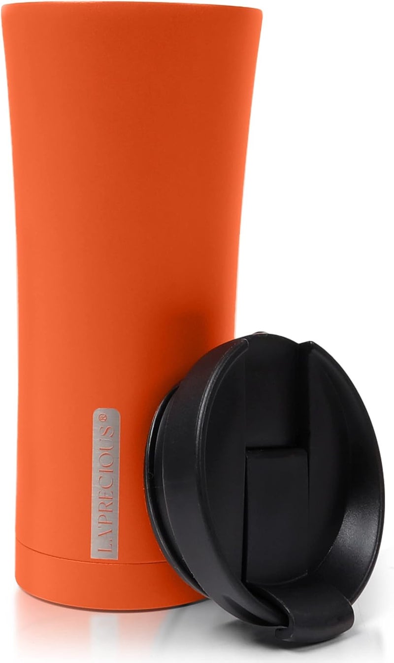 LA' PRECIOUS LA’ PRECIOUS Travel Coffee Mug 500 ml, Vacuum Insulated Stainless Steel Tumbler, Double Walled, Thermo Coffee Cup (FLAME ORANGE) - Image 1
