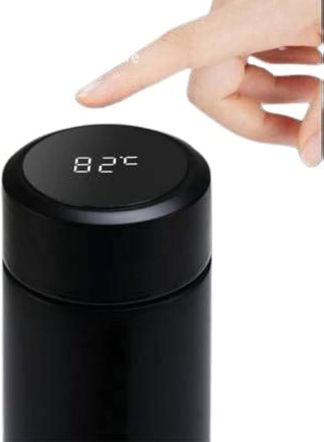 Spaceshoop Smart Vacuum Flasks Stainless Steel Water Thermal Bottle LED Temperature Display Black (500ml)