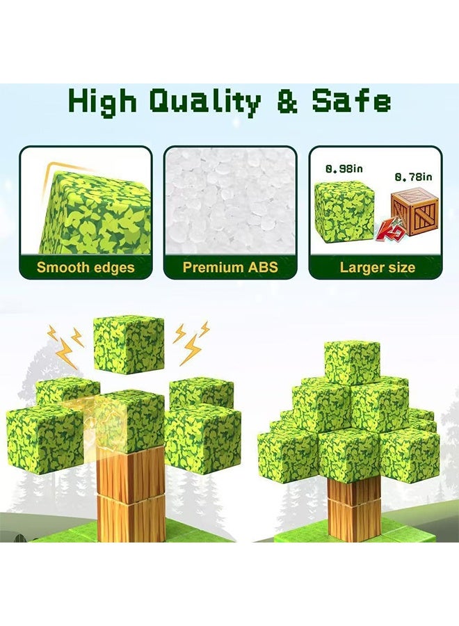 TodyJeyHo 48PCS magnetic building blocks, 2cm magnetic cubes, primitive forest world set, suitable for boys and girls aged 3-5 and 6-8, sensory toys, gifts for girls and boys over 3 years old, essential building toys - Image 5