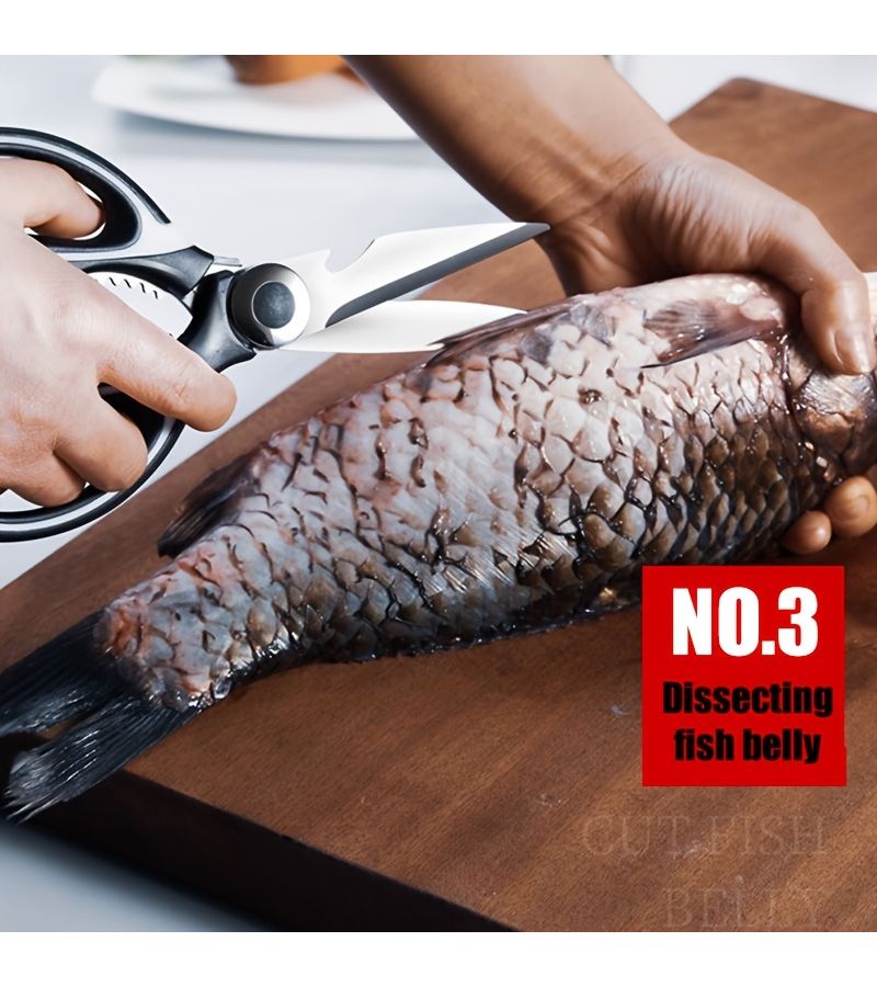 3pcs Multifunctional Stainless Steel Kitchen Scissors for Chicken Fish Poultry Bone Cutting BBQ - Image 5