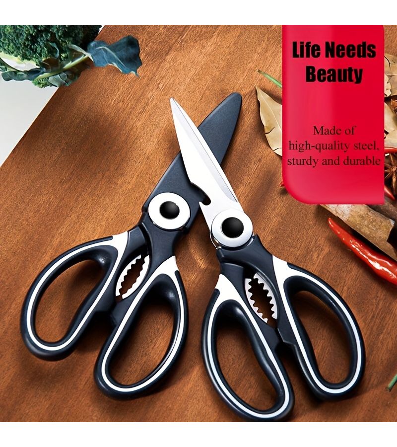 3pcs Multifunctional Stainless Steel Kitchen Scissors for Chicken Fish Poultry Bone Cutting BBQ - Image 3