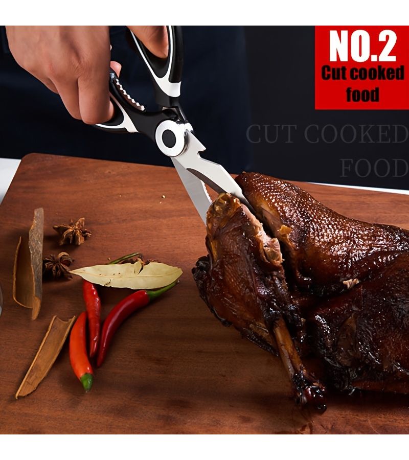 3pcs Multifunctional Stainless Steel Kitchen Scissors for Chicken Fish Poultry Bone Cutting BBQ - Image 4