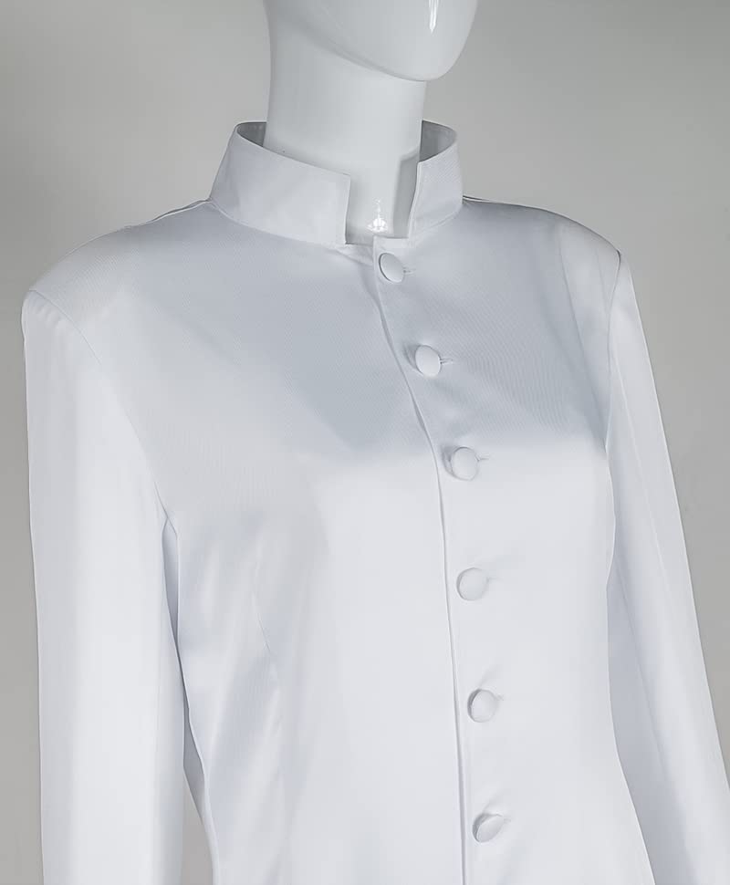 MYAYD Women's Cassock Robe Church Robe Choir Minister Clergy Pulpit Liturgical Black White (White, M) - Image 5