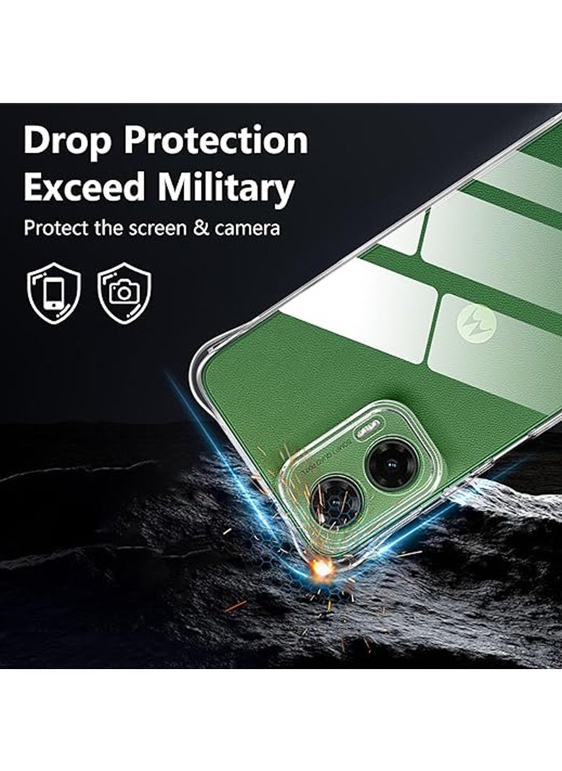 X-level Motorola Moto G35 5G Case,Crystal Clear with Shockproof Protective Corners, Camera Protection, Scratch-Resistant, Ultra Thin Protective Case, Clear Soft Silicone TPU Mobile Phone  - Image 4