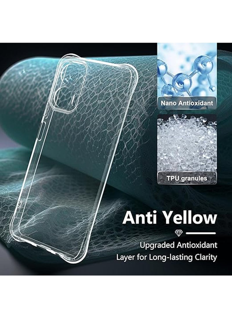 Motorola Moto G35 5G Case,Crystal Clear with Shockproof Protective Corners, Camera Protection, Scratch-Resistant, Ultra Thin Protective Case, Clear Soft Silicone TPU Mobile Phone