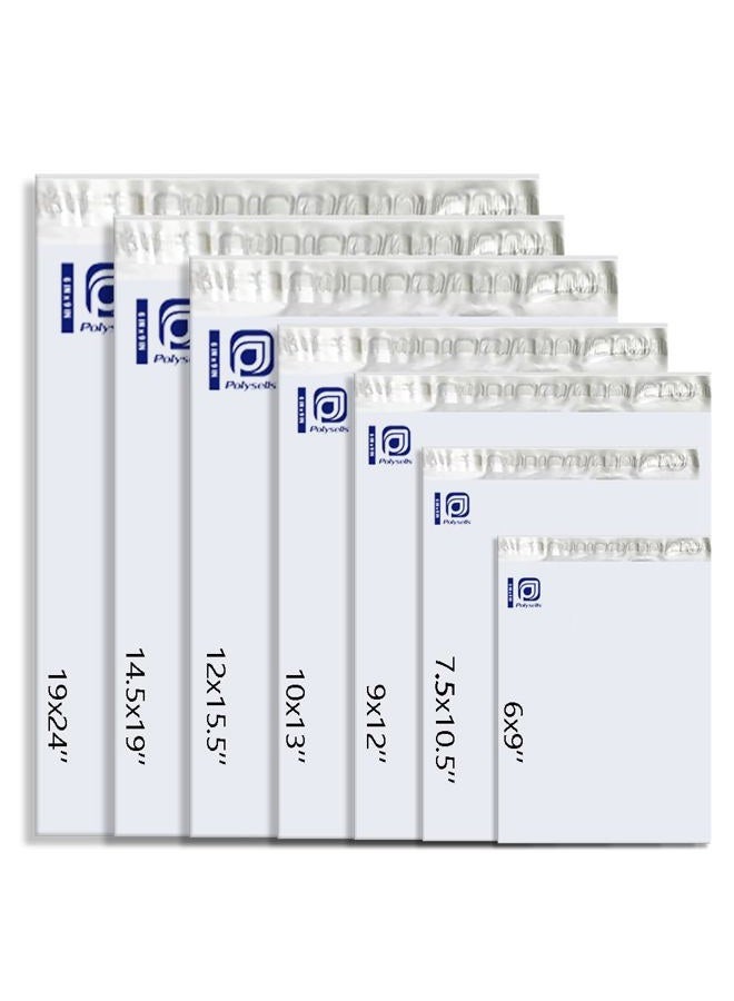 POLYSELLS 50 pcs 19x24 Inches White x Silver Poly Mailers Shipping Envelopes, Strong Adhesive Sealing, Waterproof, and Tear-resistant Postal Mailing Bags for Clothing, Books, and Accessories - Image 2