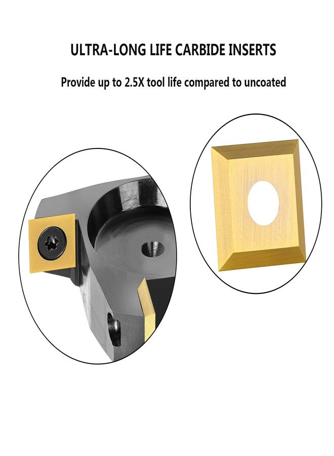 SpeTool CNC Spoilboard Surfacing Router Bit 1/2" Shank 2-1/2" Cutting Diameter,4 Wings Coated Carbide Insert Slab Flatting Router Planer Bit Wood Planing Bit Woodworking Tools - Image 3