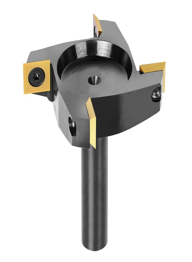 SpeTool CNC Spoilboard Surfacing Router Bit 1/2" Shank 2-1/2" Cutting Diameter,4 Wings Coated Carbide Insert Slab Flatting Router Planer Bit Wood Planing Bit Woodworking Tools - Image 1