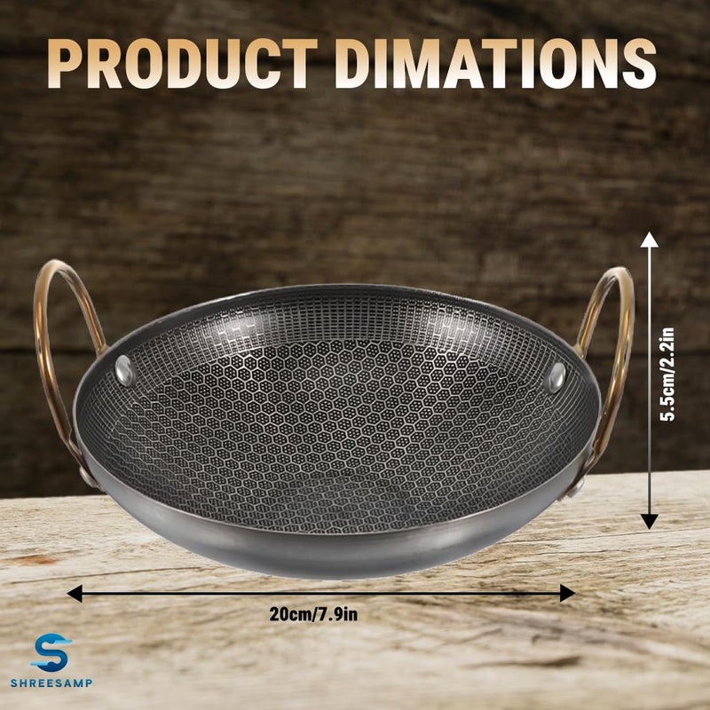 SHREESAMP SHREESAMP Non-Stick Honeycomb Steel Soup Pot with Golden Ears: A Perfect Blend of Style and Functionality for Your Kitchen, Stainless Steel Cooking Pot with Handle for Restaurant and Outdoor Use  - Image 2