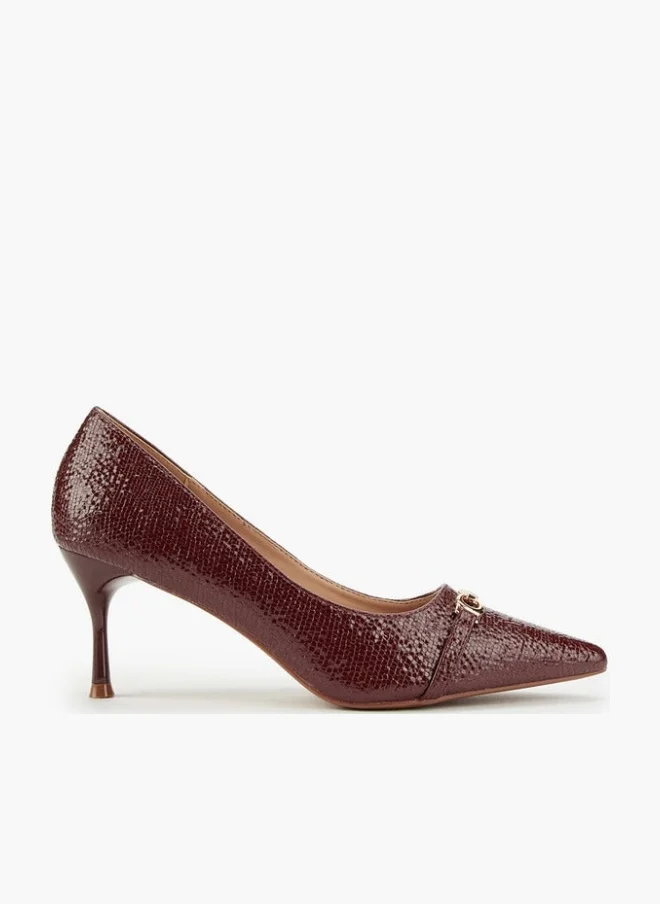 Flora Bella Textured Slip-On Pumps With Stiletto Heels