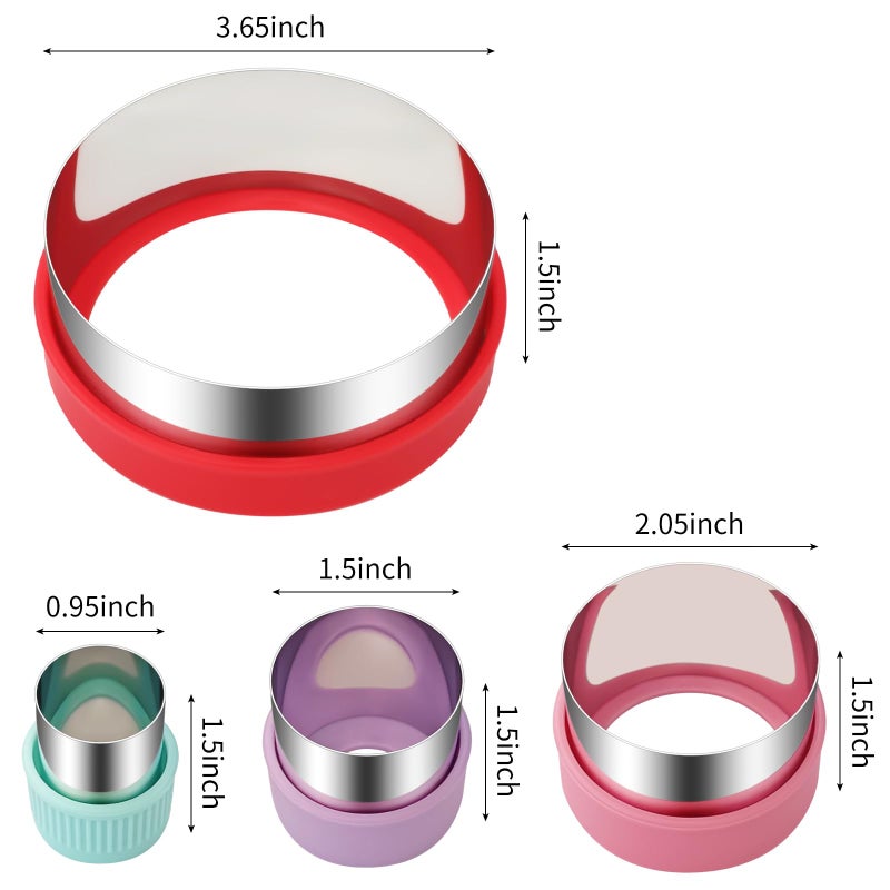 ALL-TOP ALLTOP Round Cookie Cutter Set â€“ 4 Different Sizes of Stainless Steel Biscuit Cutters for Baking, Donut, English Muffin, and More - Image 2
