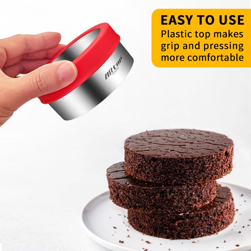 ALL-TOP ALLTOP Round Cookie Cutter Set â€“ 4 Different Sizes of Stainless Steel Biscuit Cutters for Baking, Donut, English Muffin, and More - Image 3