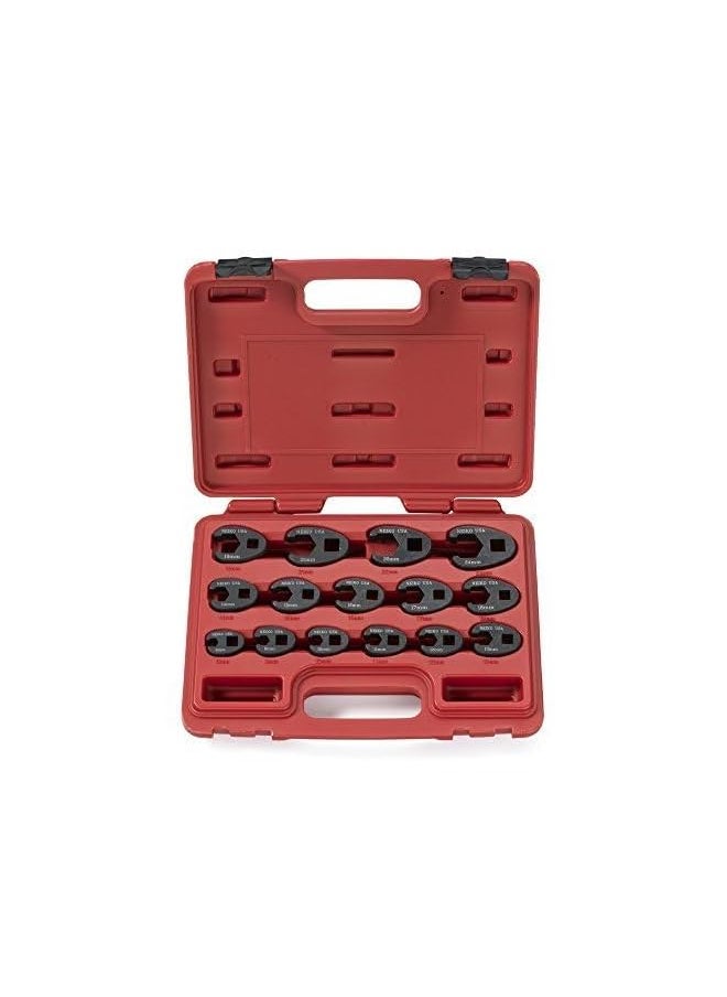 Neiko - 03324A Crowfoot Wrench Set 1/2 Inch And 3/8 Inch Drive 15 Piece Metric Crows Foot Wrench Sizes 8Mm 24Mm Chrome Moly Flare Nut Wrench Set - Image 1