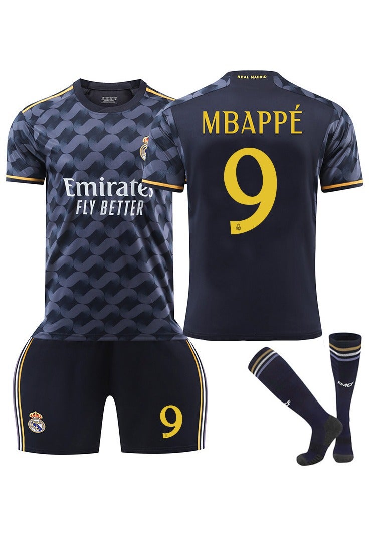 Real Madrid No. 9 Mbappe FFootball Uniform Three-Piece Set  - Image 1