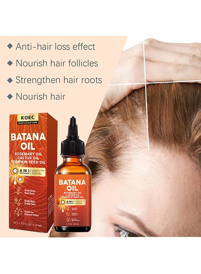 ك أو إي سي زيت باتانا لنمو الشعر، زيت عضوي 4 في 1 للشعر مع إكليل الجبل، الخروع، وزيت بذور اليقطين، علاج مغذي لجميع أنواع الشعر، 50 مل - Image 5