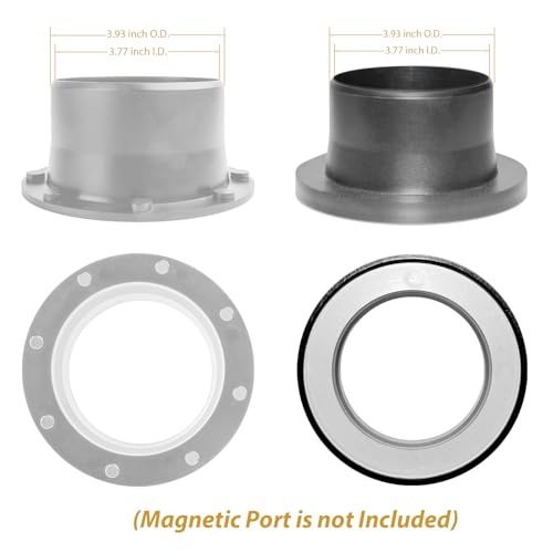 O'SKOOL 4" Dust Collection Steel Port, 2 Pack, for 4-inch Magnetic Dust Collection Coupler (Magnetic Port is not Included) - Image 2