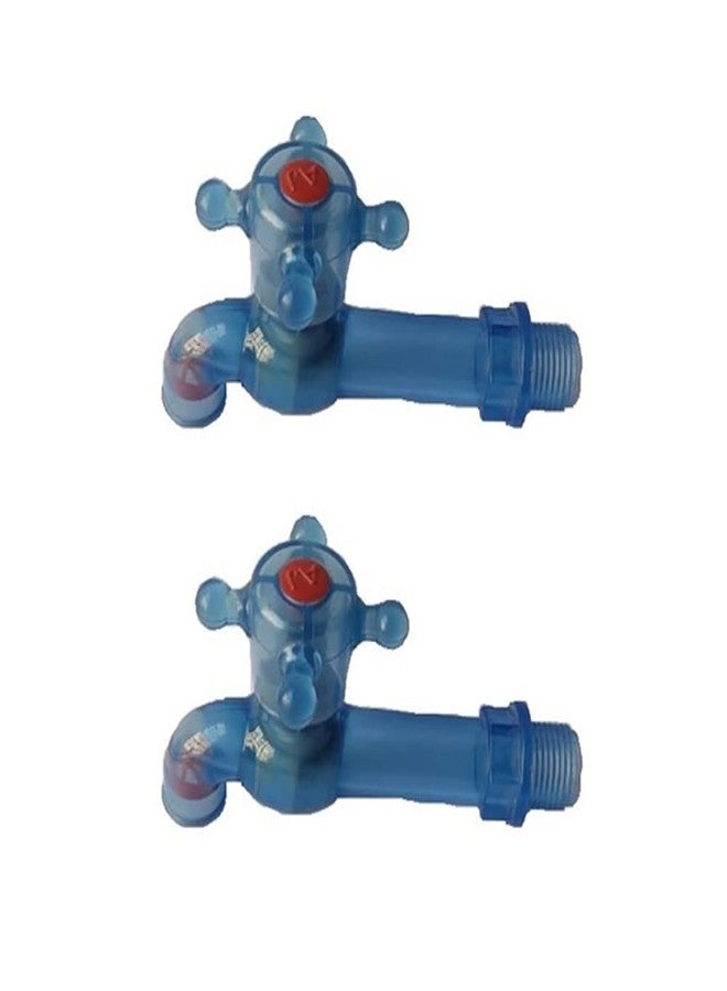 New Ware® PVC Plastic Long Body Bib Cock Water Tap (1/2”, 15 mm) | Durable Kitchen & Bathroom Wash Basin Tap | Leak-Resistant | Pack of 2 - Image 1