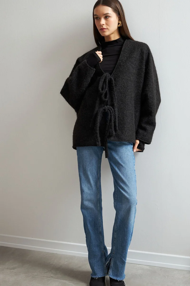 بيبانتولون BIPANTOLON Women's V-Neck Tie Casual Jacket
